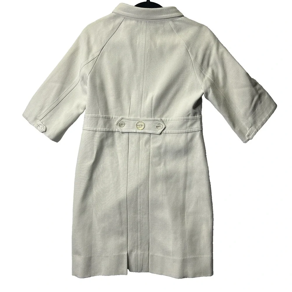 Original Penguin Silk Wool Cotton Zip Coat Jacket Cream Floral Lined Sz‎ 4 Prep